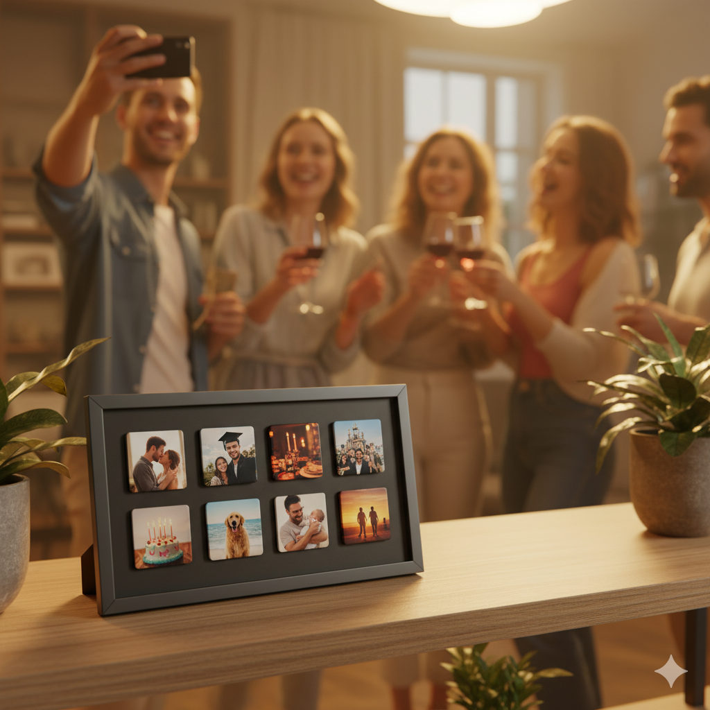 Set of 18 Photo Magnets – “Your Whole Story in One Place, Framed by Love and Light”