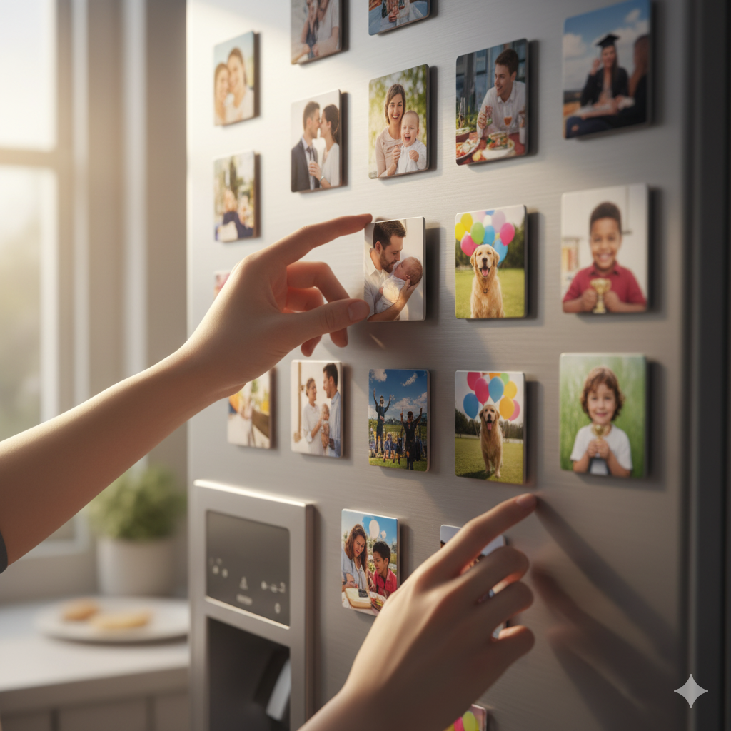 Set of 18 Photo Magnets – “Your Whole Story in One Place, Framed by Love and Light”