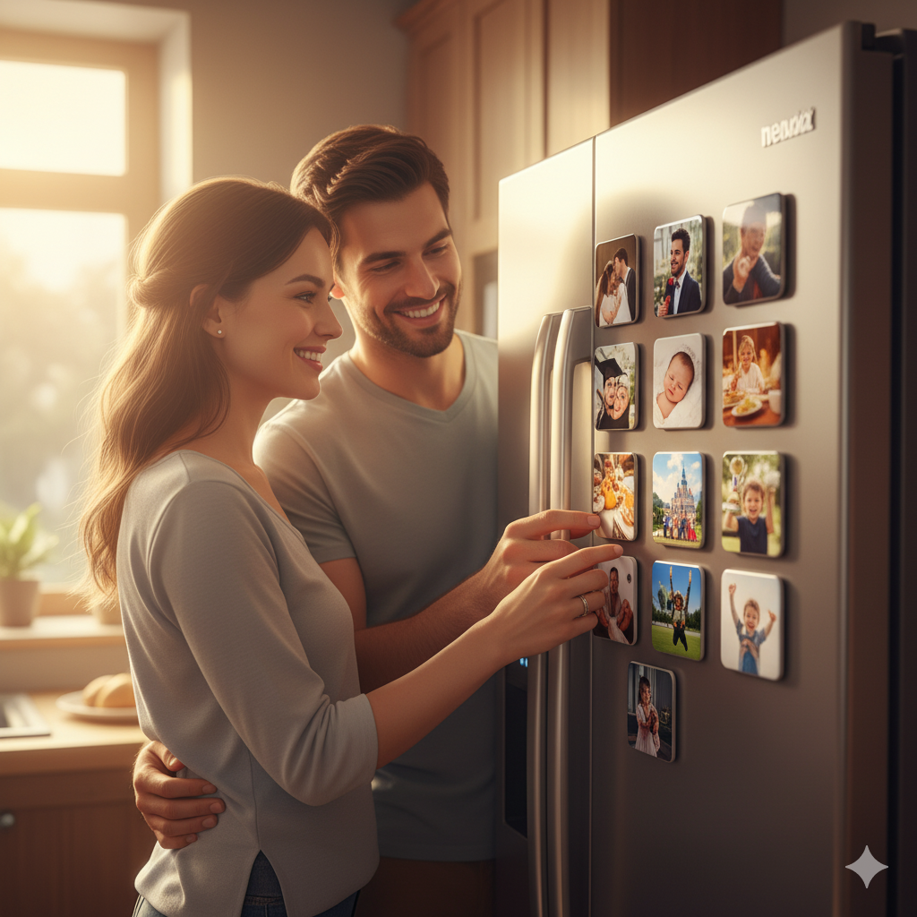Set of 18 Photo Magnets – “Your Whole Story in One Place, Framed by Love and Light”