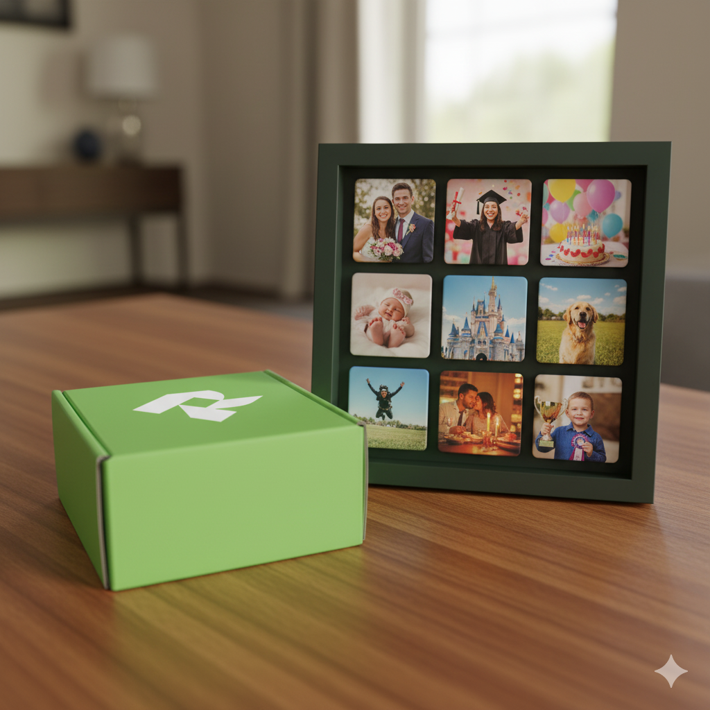 Set of 9 Photo Magnets – “Memories That Fit in the Palm of Your Hand”